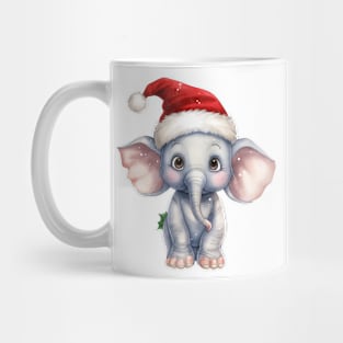 African Elephant in Santa Hat Mug